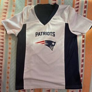 NFL Flag Patriots Jersey T Shirt Reversible Sm Wallace Short Sleeve Augusta